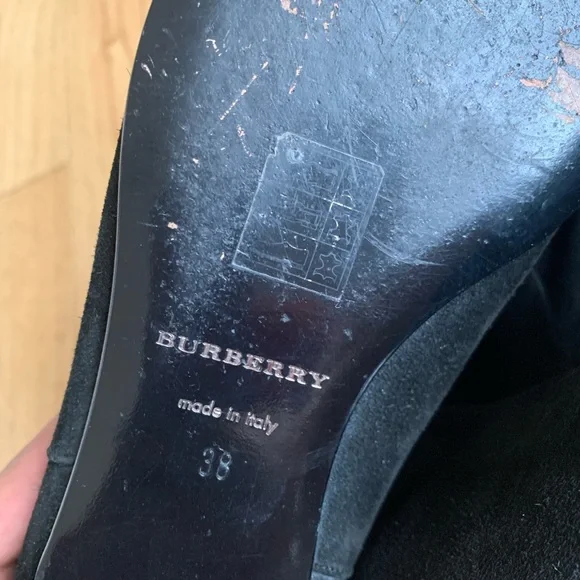 Authentic Burberry Black Suede Knee High Boots - Picture 16 of 16